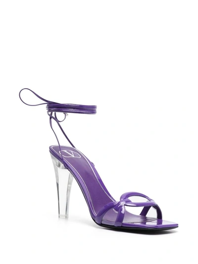 Shop Valentino Garavani Chain 1967 Patent Sandals In Purple