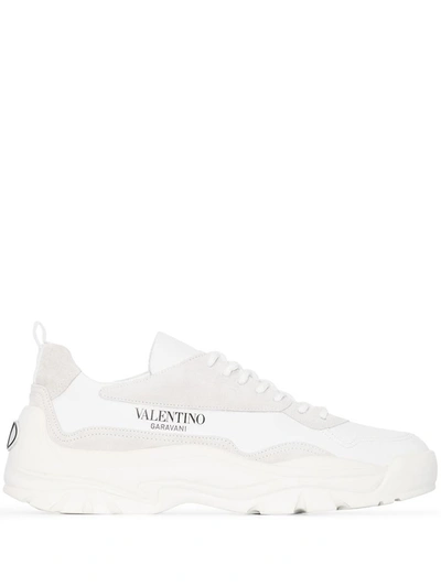 Shop Valentino Garavani Gumboy Leather Sneakers In White