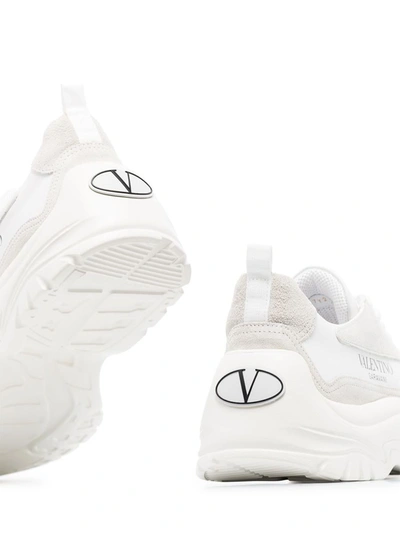 Shop Valentino Garavani Gumboy Leather Sneakers In White