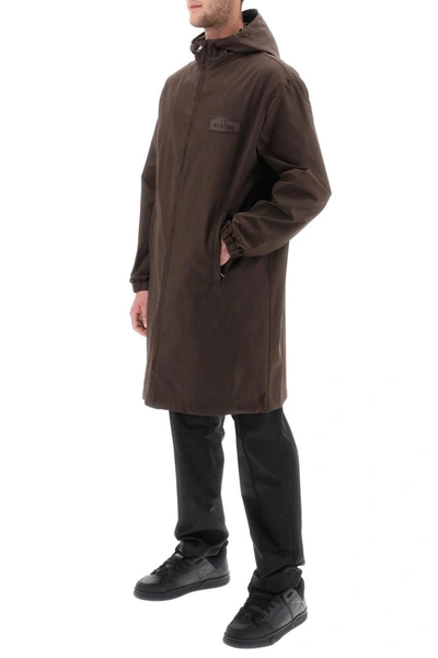 Shop Valentino Garavani Raincoat With Maison  Rubber Label In Brown
