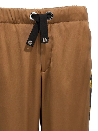 Shop Versace 'barocco' Pants In Brown