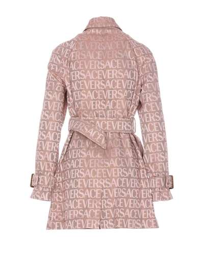 Shop Versace Coats In Pink