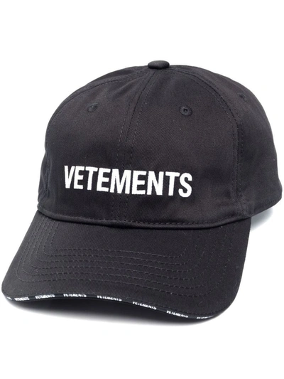 Shop Vetements Logo Baseball Hat In Black