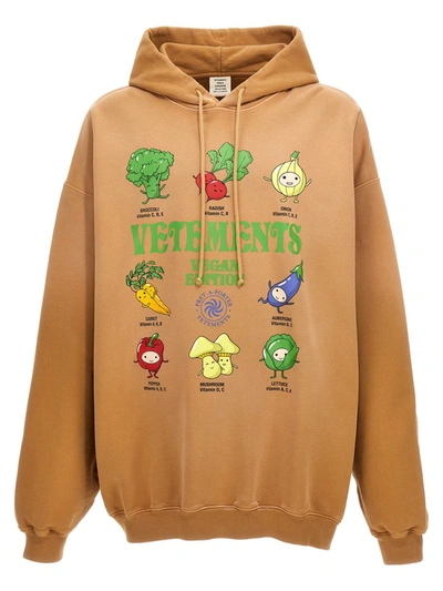 Shop Vetements Vegan Edition Hoodie In Beige