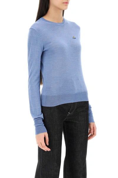 Shop Vivienne Westwood Orb Embroidery Sweater In Blue