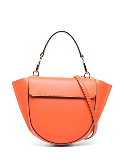 Shop Wandler Hortensia Mini Leather Shoulder Bag In Orange