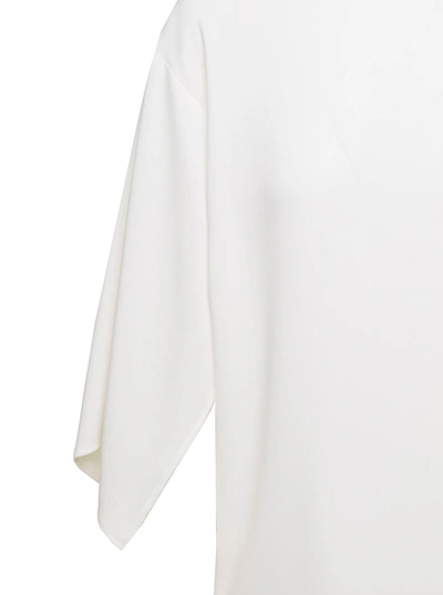 Shop Alberto Biani White Oversize Top With Boat Neckline In Triacetate Woman