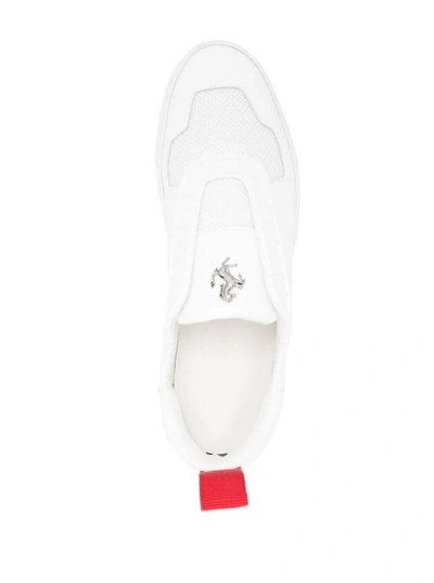 Shop Ferrari White Sneakers With Riding Horse On Tongue In Leather Man
