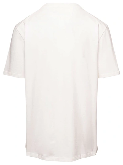 Shop Jil Sander White T-shirt With Short Sleeves And Contrasting Logo Print In Cotton Man