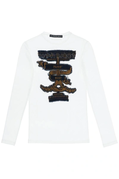 Shop Y/project Y Project Paris' Best Long Sleeve Mesh T-shirt In White
