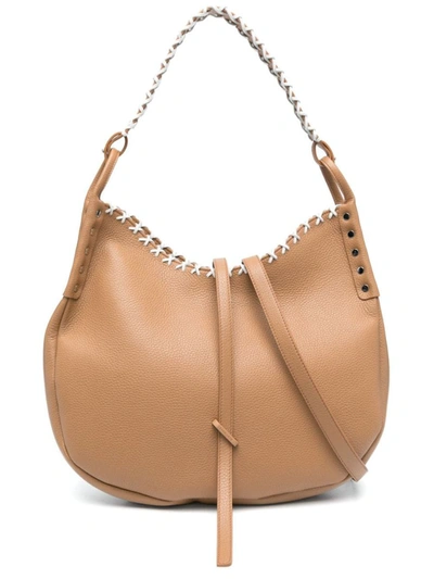 Shop Zanellato Ima Daily Medium Leather Shoulder Bag In Brown