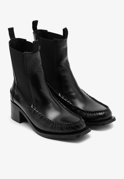 Shop Hereu Alda 40 Ankle Boots In Calf Leather In Black