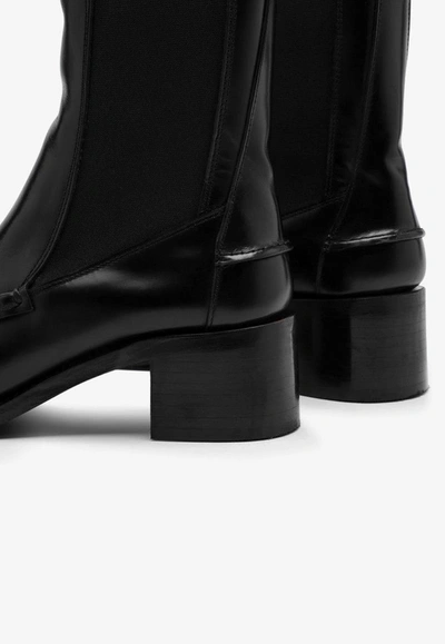 Shop Hereu Alda 40 Ankle Boots In Calf Leather In Black