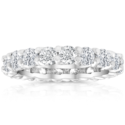 Pompeii3 2 Ct Lab Created Moissanite Eternity Ring Womens Wedding Band ...