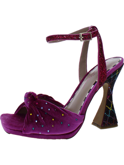 Shop Betsey Johnson Alianna Womens Ankle Strap Open Toe Heels In Purple