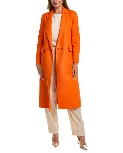 Shop Oscar De La Renta Twill Coat In Orange