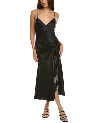 Shop Cinq À Sept Cinq A Sept Kalena Silk Midi Dress In Black