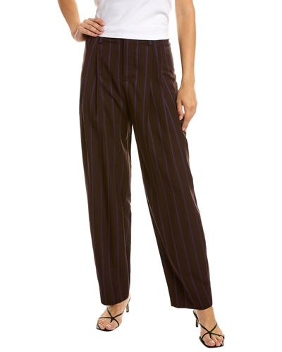 Shop Vince Pleated Wide Leg Pant In Brown