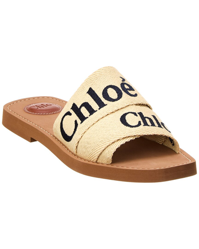 Shop Chloé Woody Canvas Slide In Brown