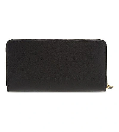Shop Vivienne Westwood Opio Saffiano Leather Zip-around Purse In Black