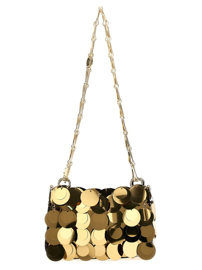 Shop Paco Rabanne Mini Sparkle Shoulder Bag In Gold