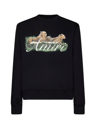 Shop Amiri Graphic Printed Crewneck Sweatshirt In Black