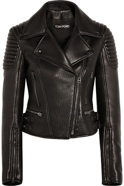 Shop Tom Ford Textured-leather Biker Jacket