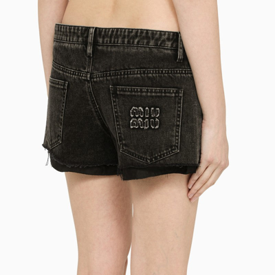Shop Miu Miu Black Denim Shorts Women