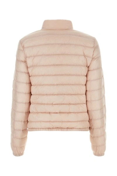 Shop Moncler Woman Light Pink Nylon Lans Down Jacket