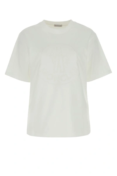 Shop Moncler Woman White Cotton T-shirt