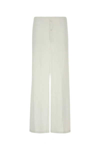 Shop Prada Man White Cotton Wide-leg Pant