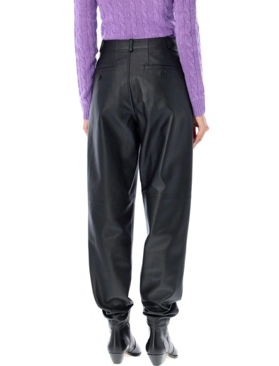 Shop Ralph Lauren Leather Pant In Black