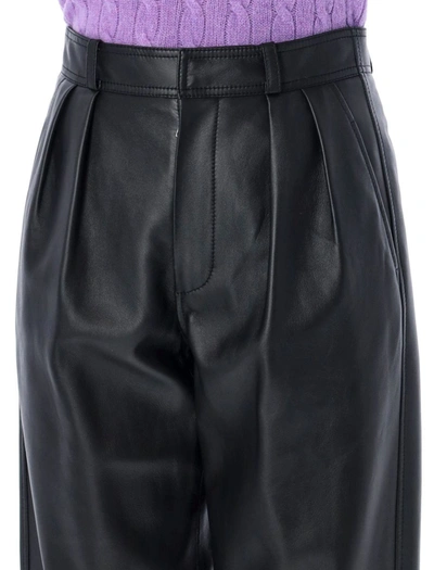 Shop Ralph Lauren Leather Pant In Black