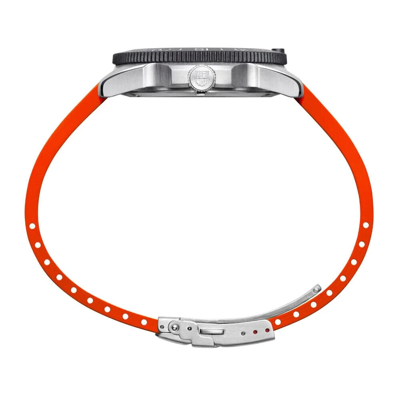 Pre-owned Luminox Pacific Diver Orange Dial Rubber Band Watch Xs.3129 Sapphire Crystal