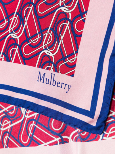 Shop Mulberry Softie Chain Silk Scarf In Pink