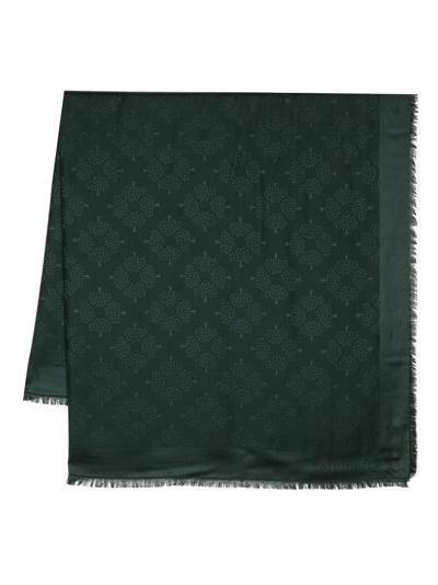Mulberry Tree Square Monogram-pattern Scarf In Green