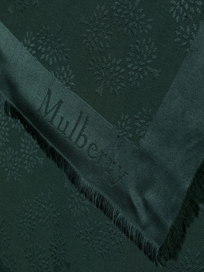 Mulberry Tree Square Monogram-pattern Scarf In Green