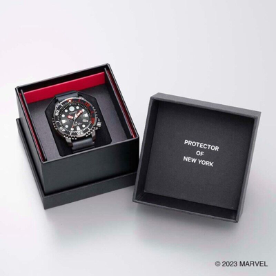 Pre-owned Citizen Promaster Bn0255-03e Marvel Spider-man Black Eco-drive Men Watch Limited