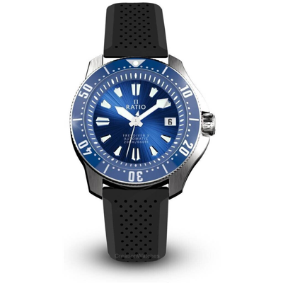 Pre-owned Ratio Freediver X Automatic Diver's Blue Dial Case 40mm Rtx003 Men's Watch 200m