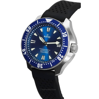 Pre-owned Ratio Freediver X Automatic Diver's Blue Dial Case 40mm Rtx003 Men's Watch 200m