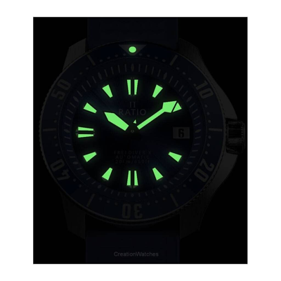 Pre-owned Ratio Freediver X Automatic Diver's Blue Dial Case 40mm Rtx003 Men's Watch 200m