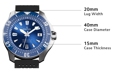 Pre-owned Ratio Freediver X Automatic Diver's Blue Dial Case 40mm Rtx003 Men's Watch 200m