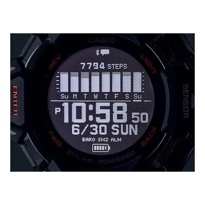 Pre-owned Casio G-shock Gbd-h2000-1ajr G-squad Sport Bluetooth Gps Digital Men Watch