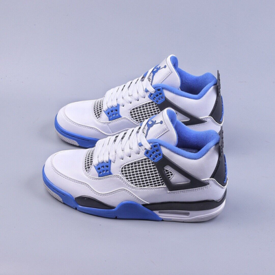 Pre-owned Jordan Air  4 Retro Motorsports Men's 308497-117 Basketball Shoes In Blue