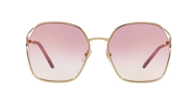 Pre-owned Miu Miu Smu 52ws Gold/pink Shaded (5ak-06s) Sunglasses