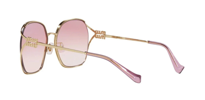 Pre-owned Miu Miu Smu 52ws Gold/pink Shaded (5ak-06s) Sunglasses