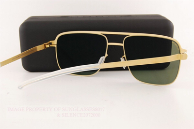 Pre-owned Mykita Brand  Sunglasses Wilder Frosted Gold/polarised Pro Green 15 Men Women