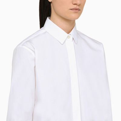 Shop Saint Laurent White Popeline Cotton Shirt Women