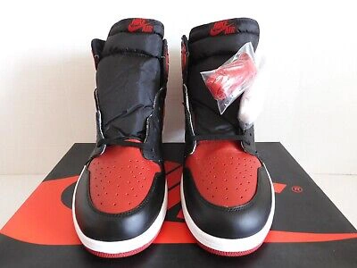 Pre-owned Jordan Nike Air  1 Retro High Og "bred Banned" Black-var Red Sz 18 [555088-001]