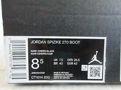 Shop Pre-owned Jordan Nike Air  Spizike 270 Boot Dark Cinder Brown-black Sz 8.5 [ct1014-200]